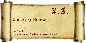 Weszely Bence névjegykártya